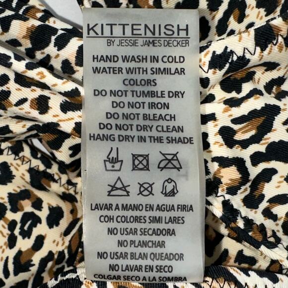 Kittenish by Jessie James Decker Animal Print Cutout Bikini Top Size Medium - Picture 4 of 11